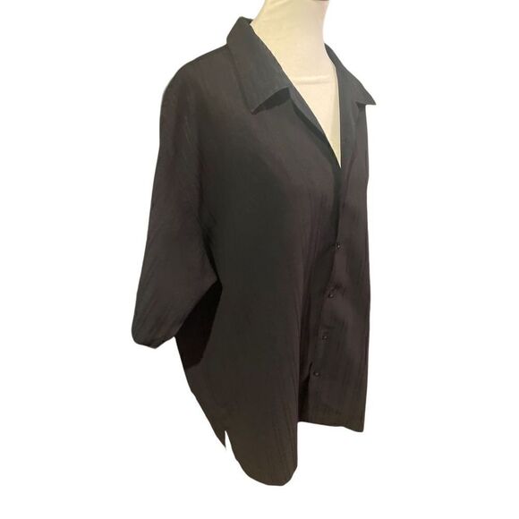 Visivo Men's Short Sleeve Collared Button Down Casual Dress Shirt Black Size XXL - Picture 5 of 8